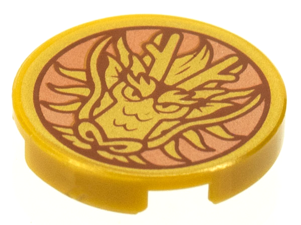 LEGO® onderdeel Tegel Rond met Motief Parel Goud 14769pb405
