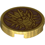 Plaatje in Gallery viewer laden, LEGO® onderdeel Tegel Rond met Motief Parel Goud 14769pb405