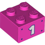 LEGO® los onderdeel Steen met Motief Donker Roze 3003pb124