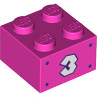 LEGO® los onderdeel Steen met Motief Donker Roze 3003pb126