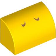 Plaatje in Gallery viewer laden, LEGO® onderdeel Dakpan Gebogen met Motief Geel 37352pb002