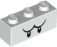 LEGO® los onderdeel Steen met Motief in kleur Wit 3622pb123