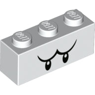 Plaatje in Gallery viewer laden, LEGO® los onderdeel Steen met Motief in kleur Wit 3622pb123