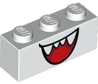 LEGO® los onderdeel Steen met Motief in kleur Wit 3622pb124