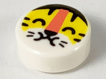 Plaatje in Gallery viewer laden, LEGO® los onderdeel Tegel Rond met Motief Wit 98138pb161