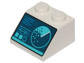 LEGO® los onderdeel Dakpan met Motief in kleur Wit 3039pb132