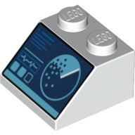 Plaatje in Gallery viewer laden, LEGO® los onderdeel Dakpan met Motief in kleur Wit 3039pb132
