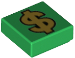 LEGO® los onderdeel Tegel met Motief Groen 3070pb171