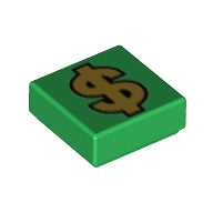 LEGO® los onderdeel Tegel met Motief Groen 3070pb171
