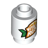 LEGO® los onderdeel Steen Rond met Motief Wit 3062pb068