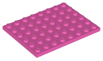 LEGO® los onderdeel Plaat Algemeen in kleur Donker Roze 3036