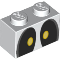 LEGO® los onderdeel Steen met Motief in kleur Wit 3004pb207