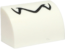 Plaatje in Gallery viewer laden, LEGO® los onderdeel Dakpan Gebogen met Motief Wit 37352pb005
