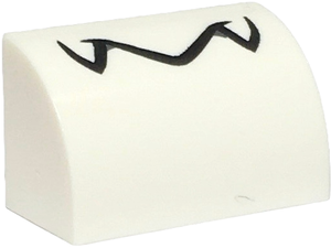 LEGO® los onderdeel Dakpan Gebogen met Motief Wit 37352pb005