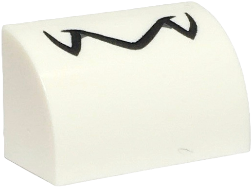 LEGO® los onderdeel Dakpan Gebogen met Motief Wit 37352pb005
