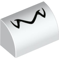 LEGO® los onderdeel Dakpan Gebogen met Motief Wit 37352pb005