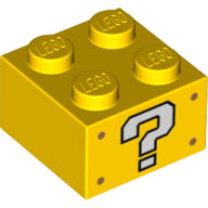 Plaatje in Gallery viewer laden, LEGO® los onderdeel Steen met Motief in kleur Geel 3003pb118