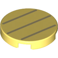 Plaatje in Gallery viewer laden, LEGO® Tegel Rond met Motief Helder Lichtgeel 14769pb334
