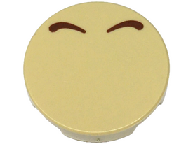 LEGO® onderdeel Tegel Rond met Motief Geelbruin 14769pb347