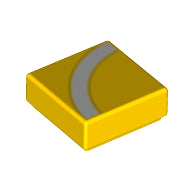 Plaatje in Gallery viewer laden, LEGO® los onderdeel Tegel met Motief in kleur Geel 3070pb160