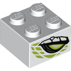 LEGO® los onderdeel Steen met Motief in kleur Wit 3003pb114