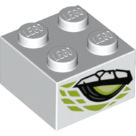 LEGO® los onderdeel Steen met Motief in kleur Wit 3003pb114