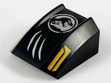 Plaatje in Gallery viewer laden, LEGO® onderdeel Dakpan Gebogen met Motief Zwart 30602pb108