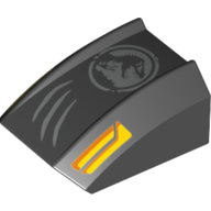 Plaatje in Gallery viewer laden, LEGO® onderdeel Dakpan Gebogen met Motief Zwart 30602pb108