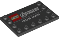 LEGO® onderdeel Tegel Aangepast met Motief Zwart 6180pb133