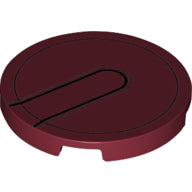 LEGO® onderdeel Tegel Rond met Motief Donkerrood 67095pb003