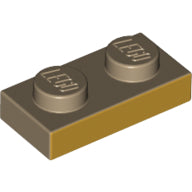 Plaatje in Gallery viewer laden, LEGO® onderdeel Plaat met Motief Donker Geelbruin 3023pb02