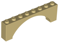 LEGO® los onderdeel Steen Boog in kleur Geelbruin 16577