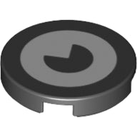 Plaatje in Gallery viewer laden, LEGO® los onderdeel Tegel Rond met Motief Zwart 14769pb332