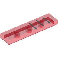 Plaatje in Gallery viewer laden, LEGO® onderdeel Tegel met Motief Doorzichtig Rood 2431pb805