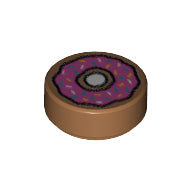 Plaatje in Gallery viewer laden, LEGO® onderdeel Tegel Rond met Motief Medium Noga 98138pb021