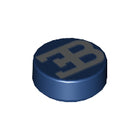 LEGO® onderdeel Tegel Rond met Motief Donkerblauw 98138pb087