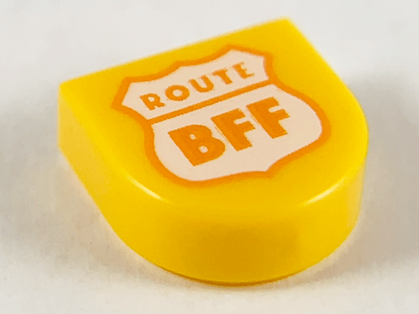 LEGO® Tegel Rond met Motief Helder Licht Oranje 24246pb012
