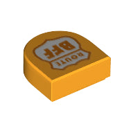 LEGO® Tegel Rond met Motief Helder Licht Oranje 24246pb012