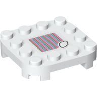 LEGO® onderdeel Plaat Aangepast met Motief Wit 66792pb001