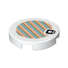 LEGO® los onderdeel Tegel Rond met Motief Wit 14769pb338
