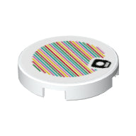 LEGO® los onderdeel Tegel Rond met Motief Wit 14769pb338