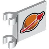 LEGO® los onderdeel Vlag met Motief in kleur Wit 80326pb004