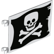 Plaatje in Gallery viewer laden, LEGO® los onderdeel Vlag met Motief in kleur Wit 2525pb012