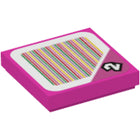 LEGO® los onderdeel Tegel met Motief Donker Roze 3068pb1405