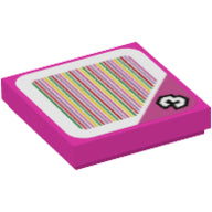 Plaatje in Gallery viewer laden, LEGO® los onderdeel Tegel met Motief Donker Roze 3068pb1406