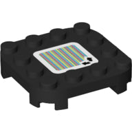 Plaatje in Gallery viewer laden, LEGO® onderdeel Plaat Aangepast met Motief Zwart 66792pb004