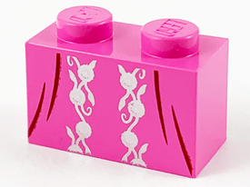 LEGO® los onderdeel Steen met Motief Donker Roze 3004pb209