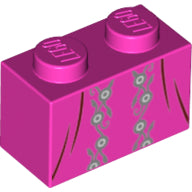 Plaatje in Gallery viewer laden, LEGO® los onderdeel Steen met Motief Donker Roze 3004pb209
