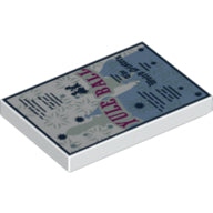 Plaatje in Gallery viewer laden, LEGO® los onderdeel Tegel met Motief in kleur Wit 26603pb097