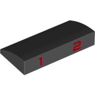 LEGO® onderdeel Dakpan Gebogen met Motief Zwart 88930pb123